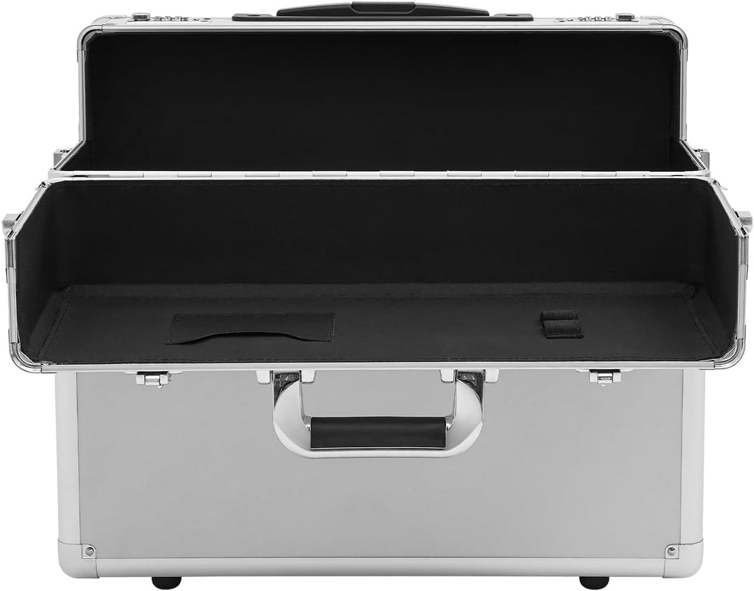 Pilotenkoffer 48,5×23×39 cmRollbarer Aktenkoffer mit Teleskopstange Rollen &amp; Kombinationsschloss Sic