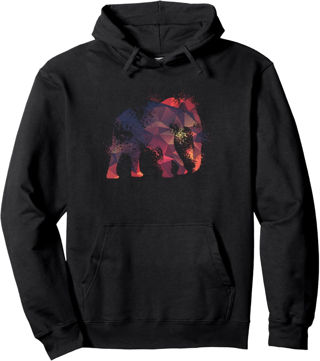 Silhouette Tiermotiv | Elefantenmotiv | Safari Elefant Pullover Hoodie
