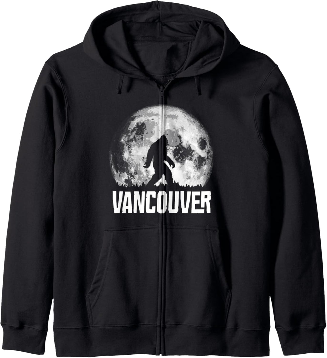 Vancouver Bigfoot Vintage Full Moon Retro Squatch Kapuzenjacke