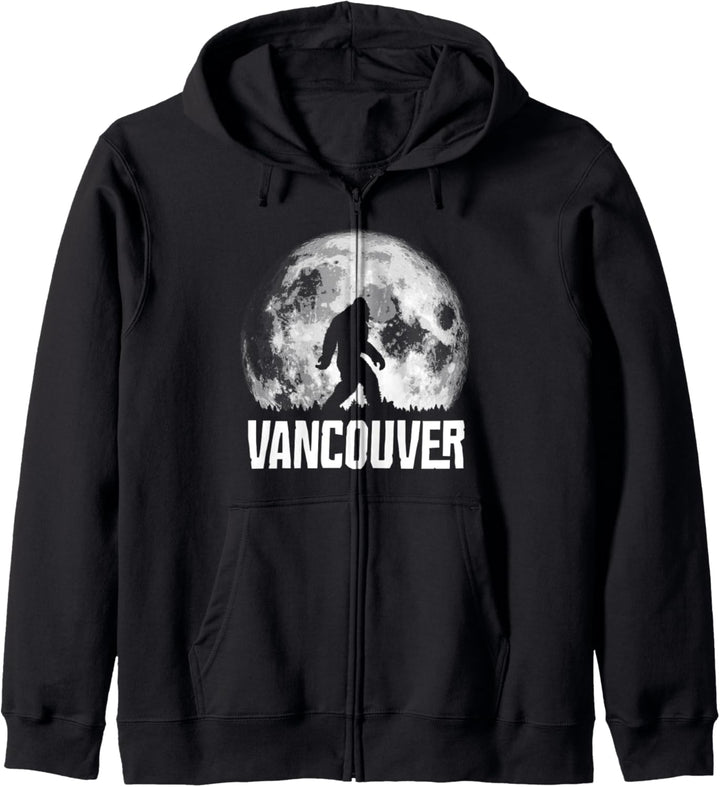 Vancouver Bigfoot Vintage Full Moon Retro Squatch Kapuzenjacke
