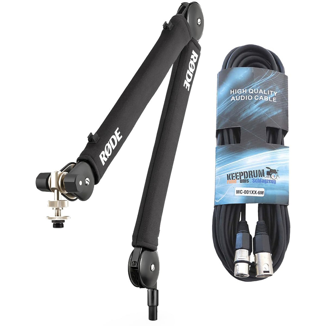 Rode PSA1+ Plus Black Mikrofonarm Tisch-Stativ Schwarz + keepdrum XLR-Kabel