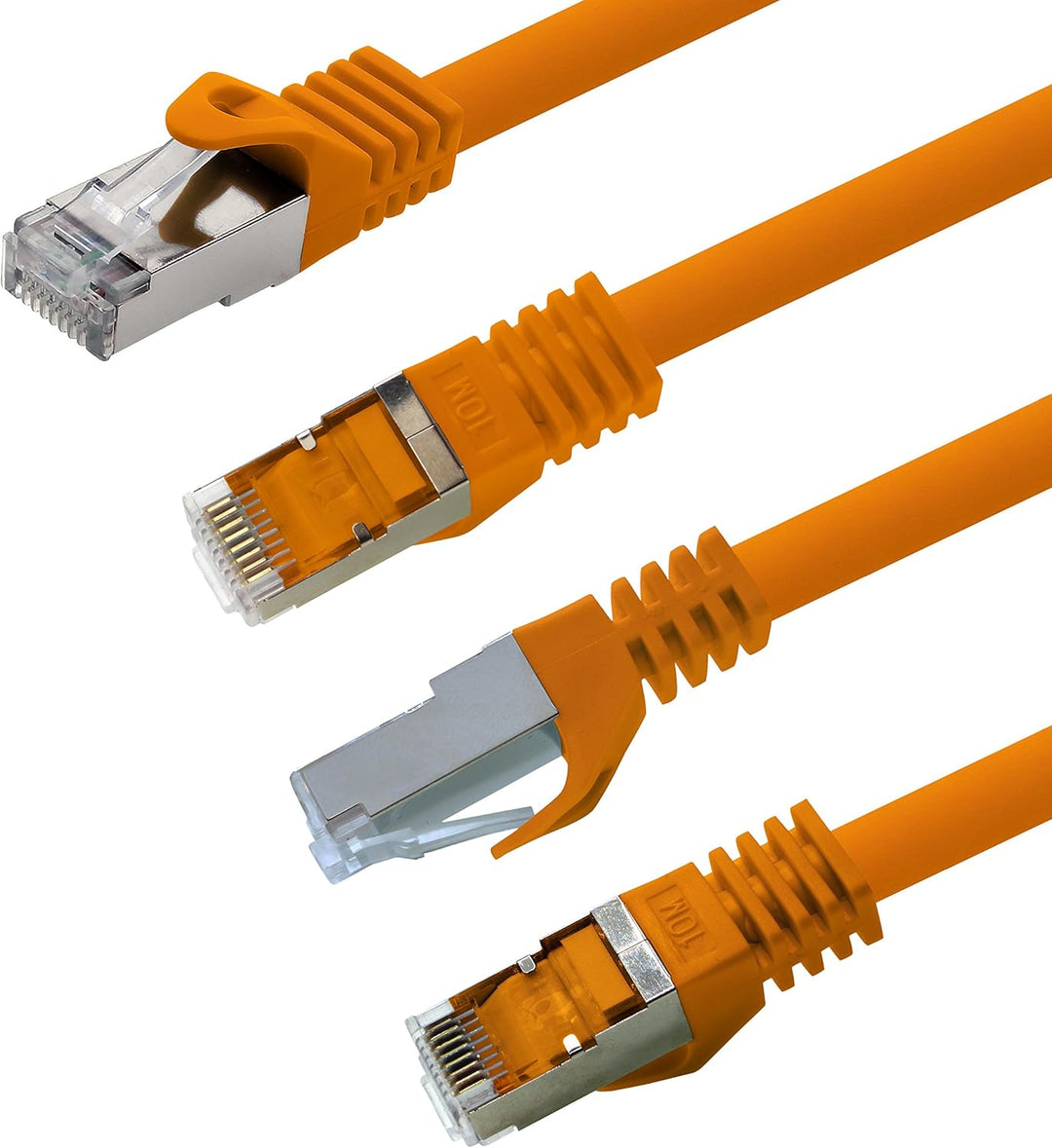 1aTTack.de 0,5m - orange - 10 Stück CAT.7 Netzwerkkabel Patchkabel SFTP PIMF LSZH Gigabit Lan Kabel