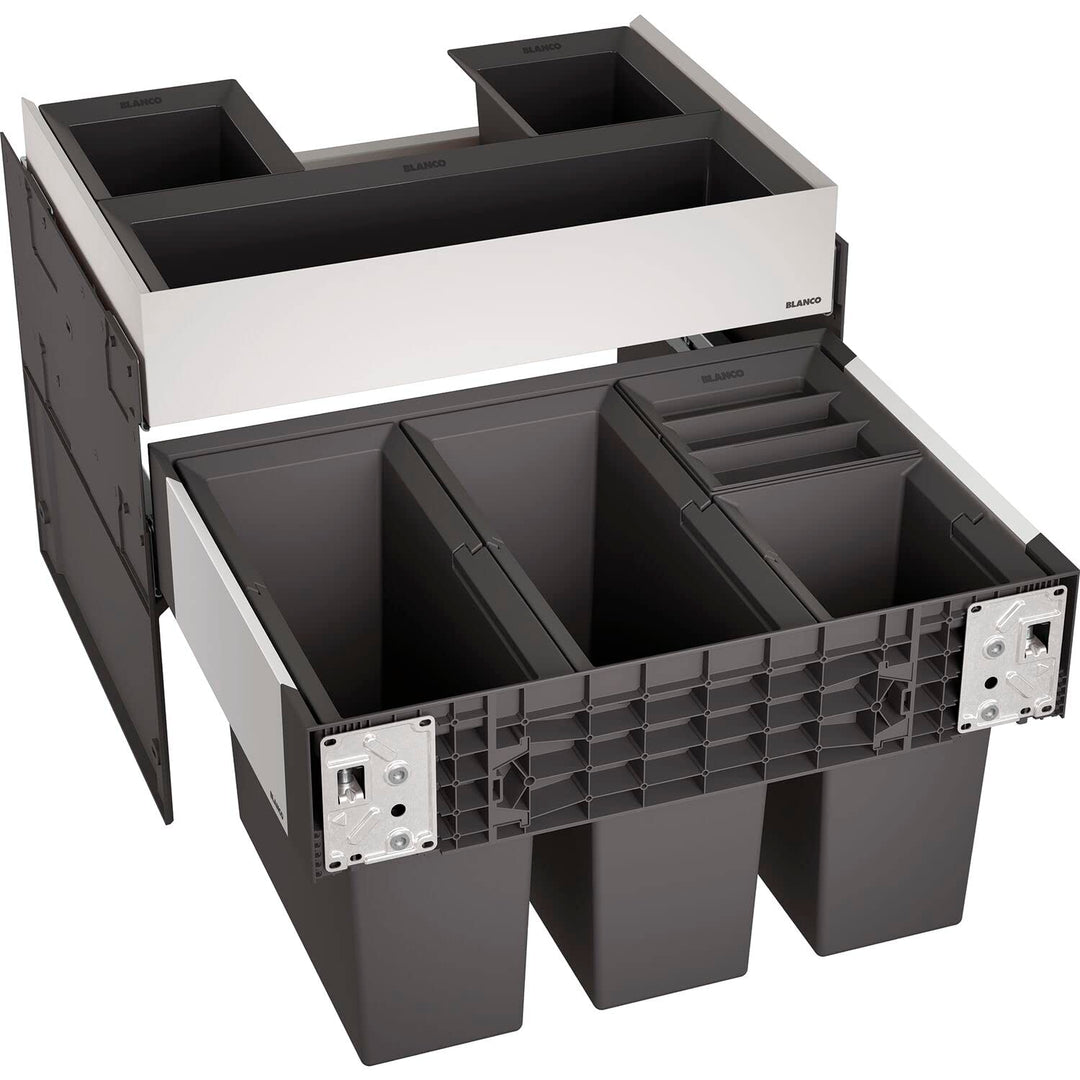 BLANCO SELECT II 60/4 Orga | Kunststoff, Alu | 60er Unterschrank | Auszugssystem zur Frontanbindung