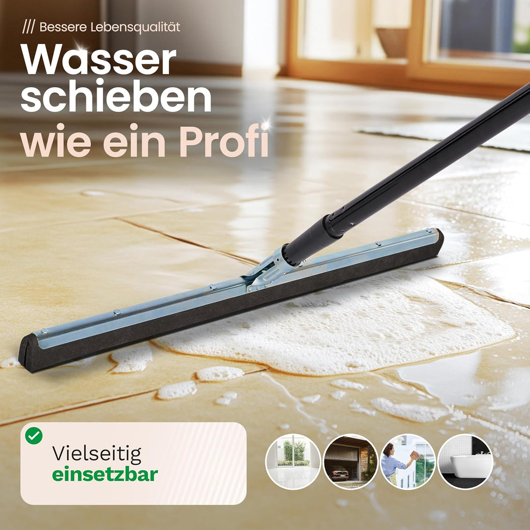 Novaliv 10x Fliesenabzieher Dusche 60 cm Boden mit Schraub- Steckstiel 137 cm Wasserabzieher für Bod