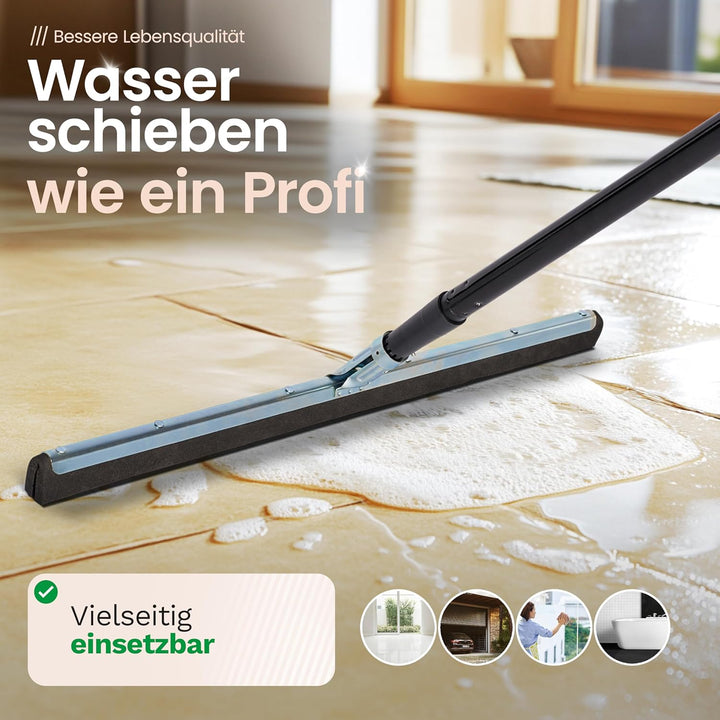 Novaliv 10x Fliesenabzieher Dusche 60 cm Boden mit Schraub- Steckstiel 137 cm Wasserabzieher für Bod