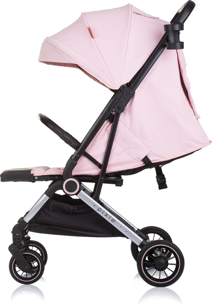 Chipolino Kinderwagen, Buggy Pixie zusammenklappbar Getränkehalter Korb 22 kg, Farbe:pink, pink