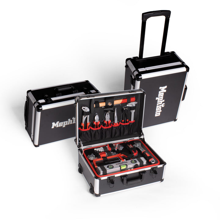Mephisto Werkzeugkoffer - Werkzeugtrolley - Premium XXL Werkzeugset mit GS und VDE zertifiziertem Ch
