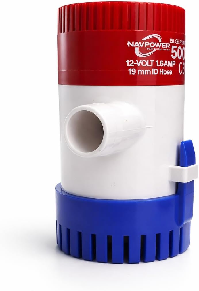 NAVPOWER Leistungsfähige Pumpe für Boote und Wohnmobile (500 GPH 12 V) 500 GPH 12v, 500 GPH 12v