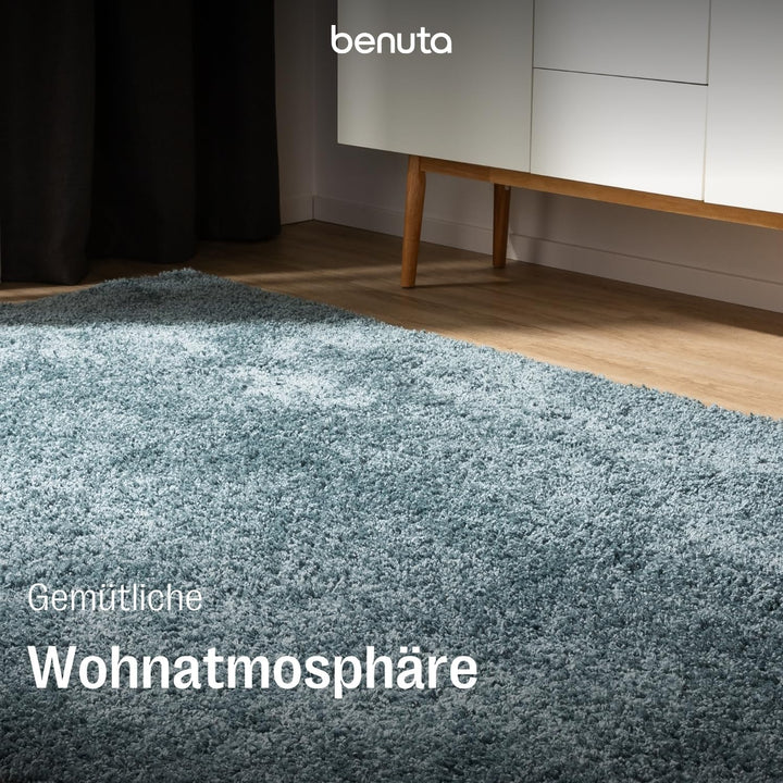 benuta Basic Hochflorteppich Soho - Kunstfaser - Rechteckig &amp; im Style: Uni - Pflegeleicht für Wohnz
