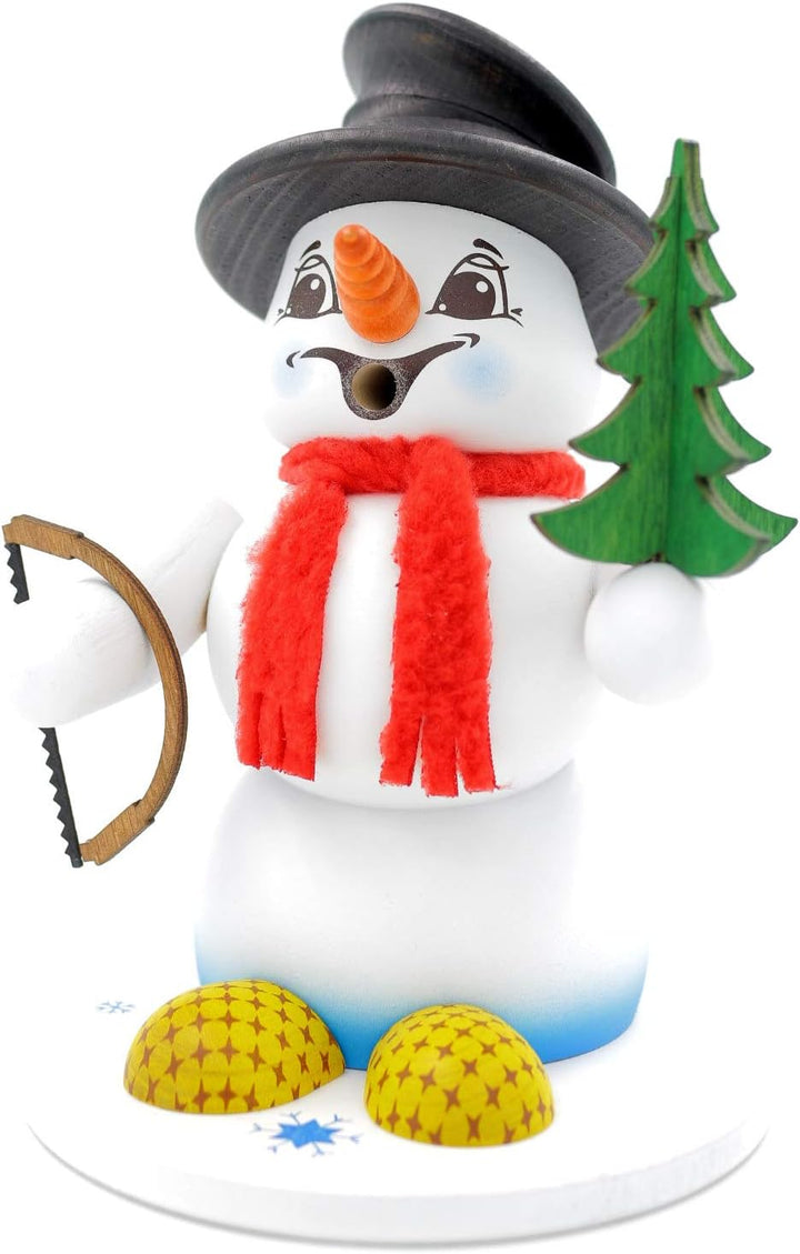 Kuhnert - Erzgebirgische Holzkunst Räuchermann Räucherfigur Schneemann 19cm - Baummauser, Baummauser