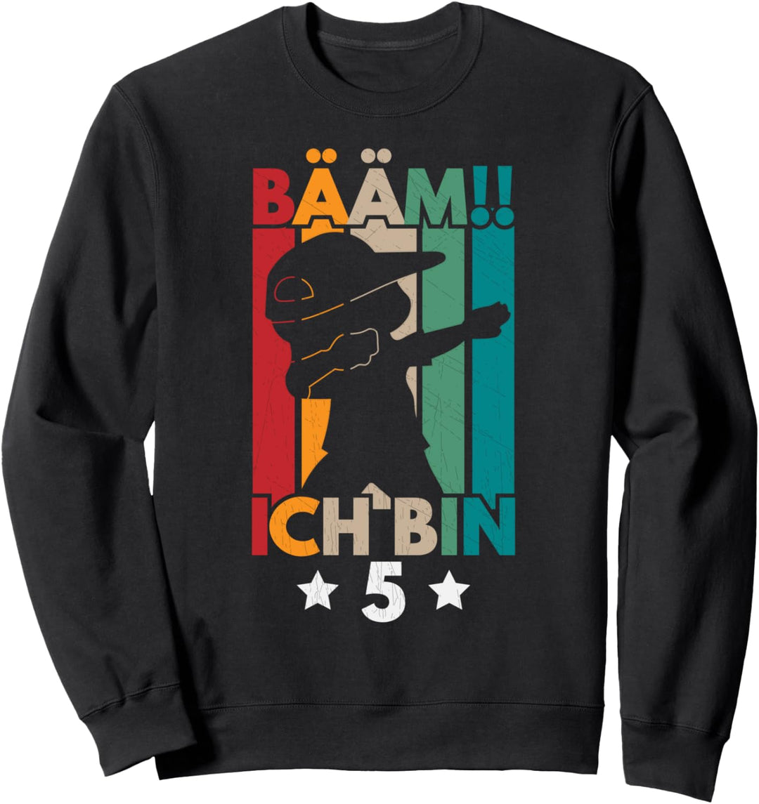 5 Geburtstag Junge Mädchen,Dabbing Motiv, Lustiges Kinder Sweatshirt