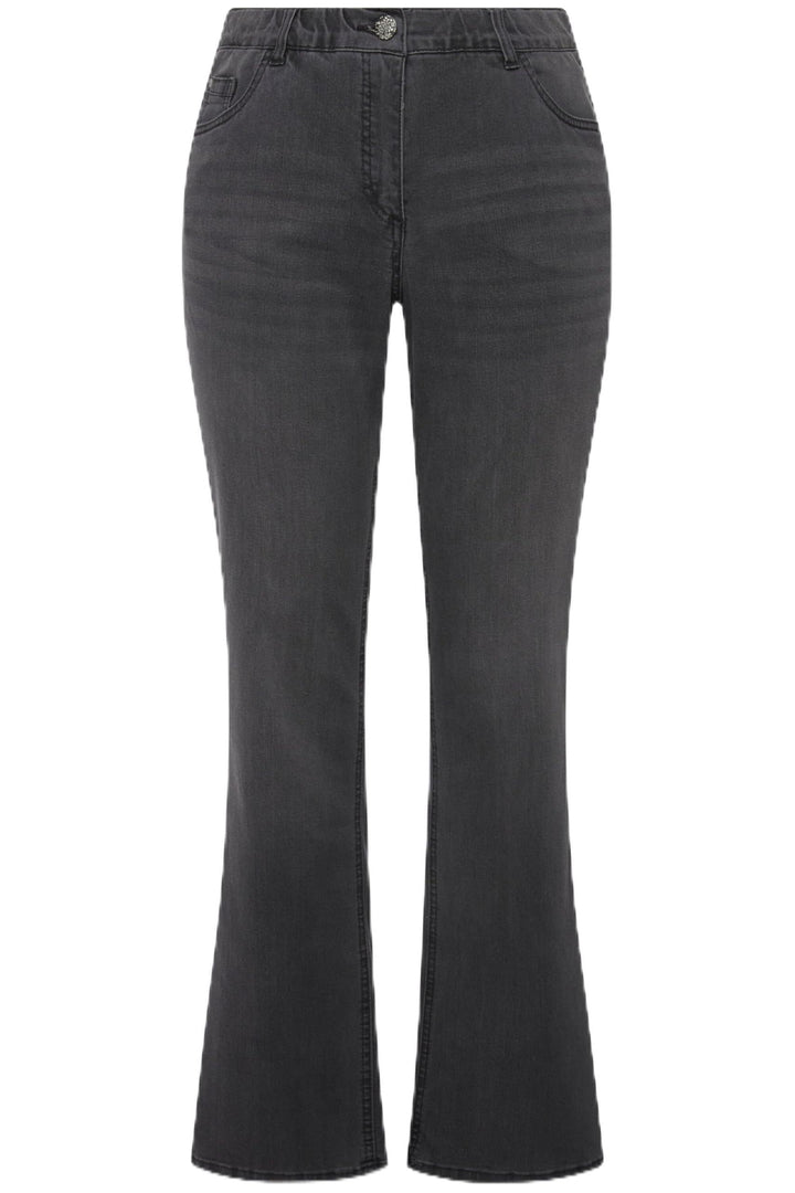 Ulla Popken Damen Bootcut-Jeans Hose 38W / 30L Hellgrau Denim, 38W / 30L Hellgrau Denim