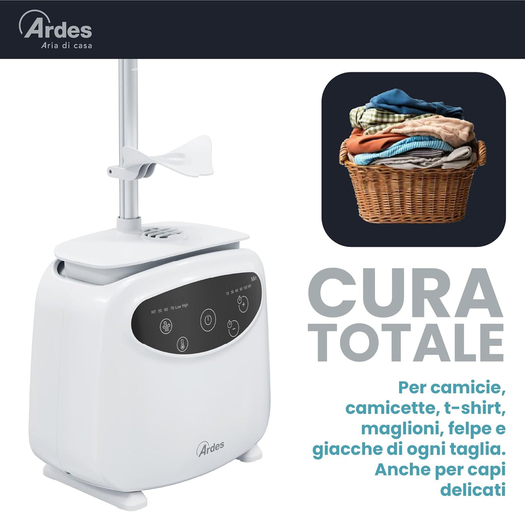 Ardes ARMST02D Automatischer Hemdenbügel BLOWY D Bügelpuppe zum Trocknen und Bügeln von T-Shirts, Bl