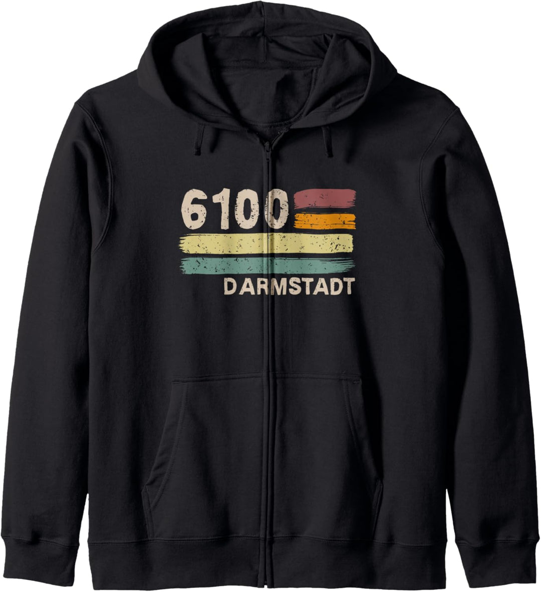 6100 Darmstadt Retro Postleitzahlen Alte PLZ Vintage Kapuzenjacke