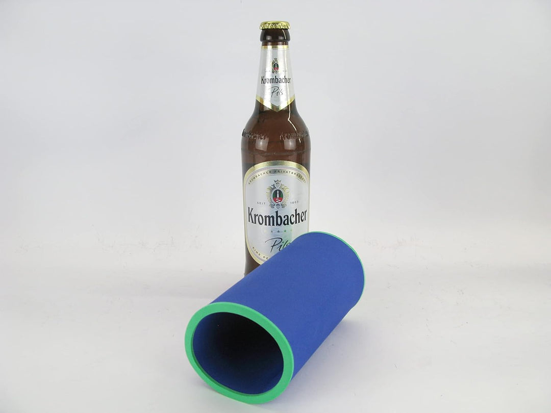 4 hochwertige Qualitätskühler aus 5-6 mm dickem Neopren für 0.5L Flaschen in der Farbe Blau (4x blau