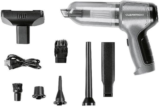 CLEANmaxx Akku Handstaubsauger | Staubsauger kabellos mit Saug-, Gebläse- und Vakuumierfunktion | Ha