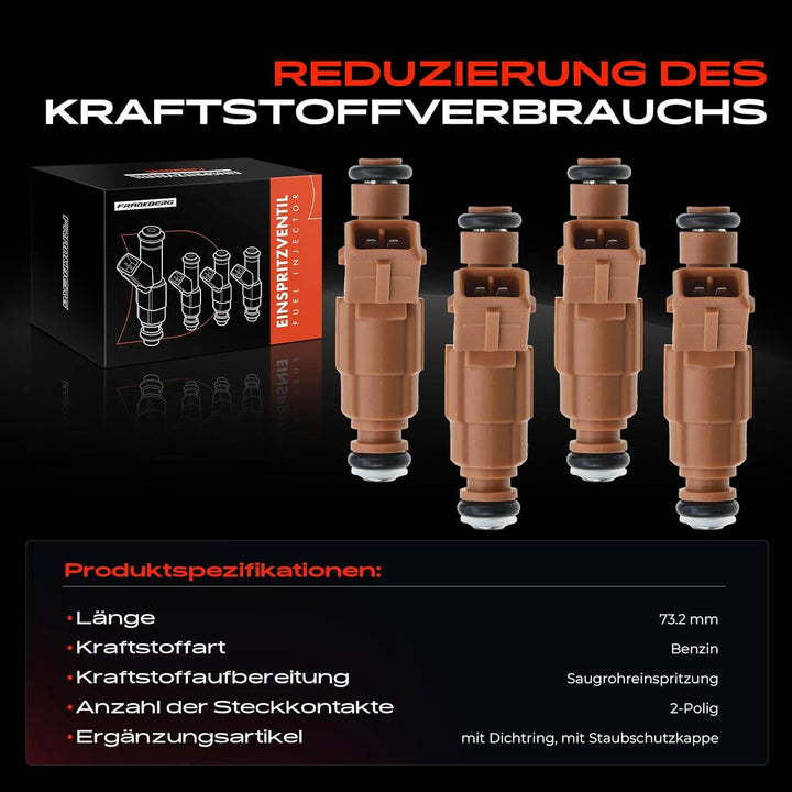 Frankberg 4x Einspritzventil Einspritzdüse Injektor Kompatibel mit Xsara 1998-2000 306 1997-2002 406