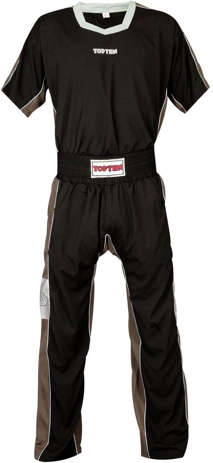 TopTen Kickboxuniform „FLEXZ“ Schwarz - Grau XXL, Schwarz - Grau XXL
