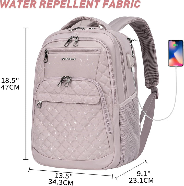 KROSER Laptop Rucksack 17,3'' Business Rucksack Schulrucksack Grosser Wasserdicht Taschen Reise Back