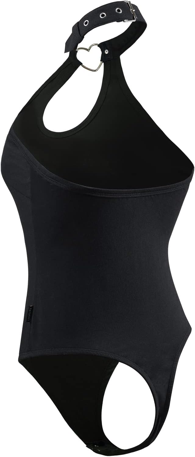 LittleForBig Baumwolle Strampler Herzensbrecher Halsband Onesie Tanga Bodysuit Schwarz XS