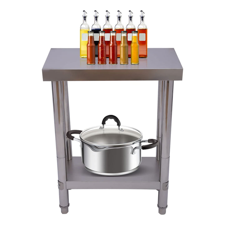 Arbeitstisch Edelstahl Küche Edelstahltisch 60 * 30 * 85cm mit Ablage Grilltisch Outdoor Küchenmöbel