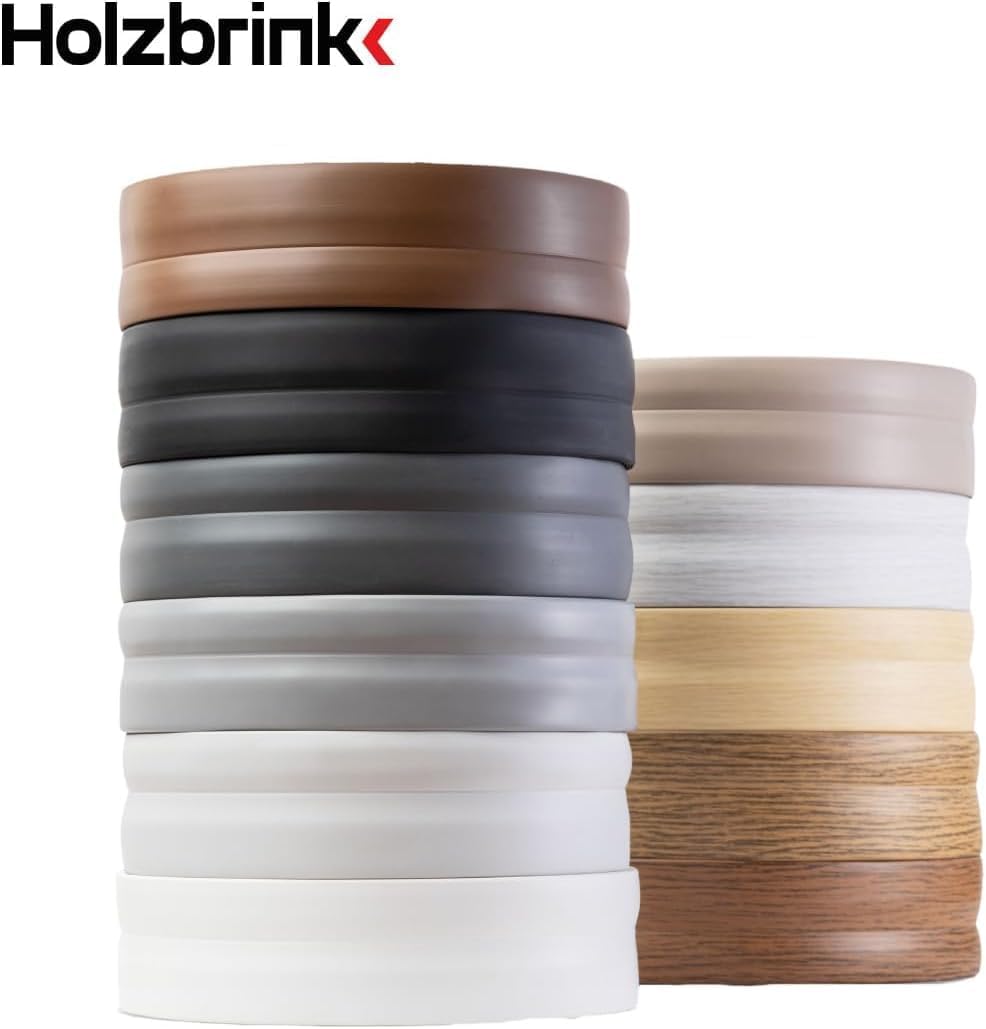 HOLZBRINK Weichsockelleiste selbstklebend Grau Knickleiste, Material: PVC, 70x20mm, 5 Meter 5m Grau,