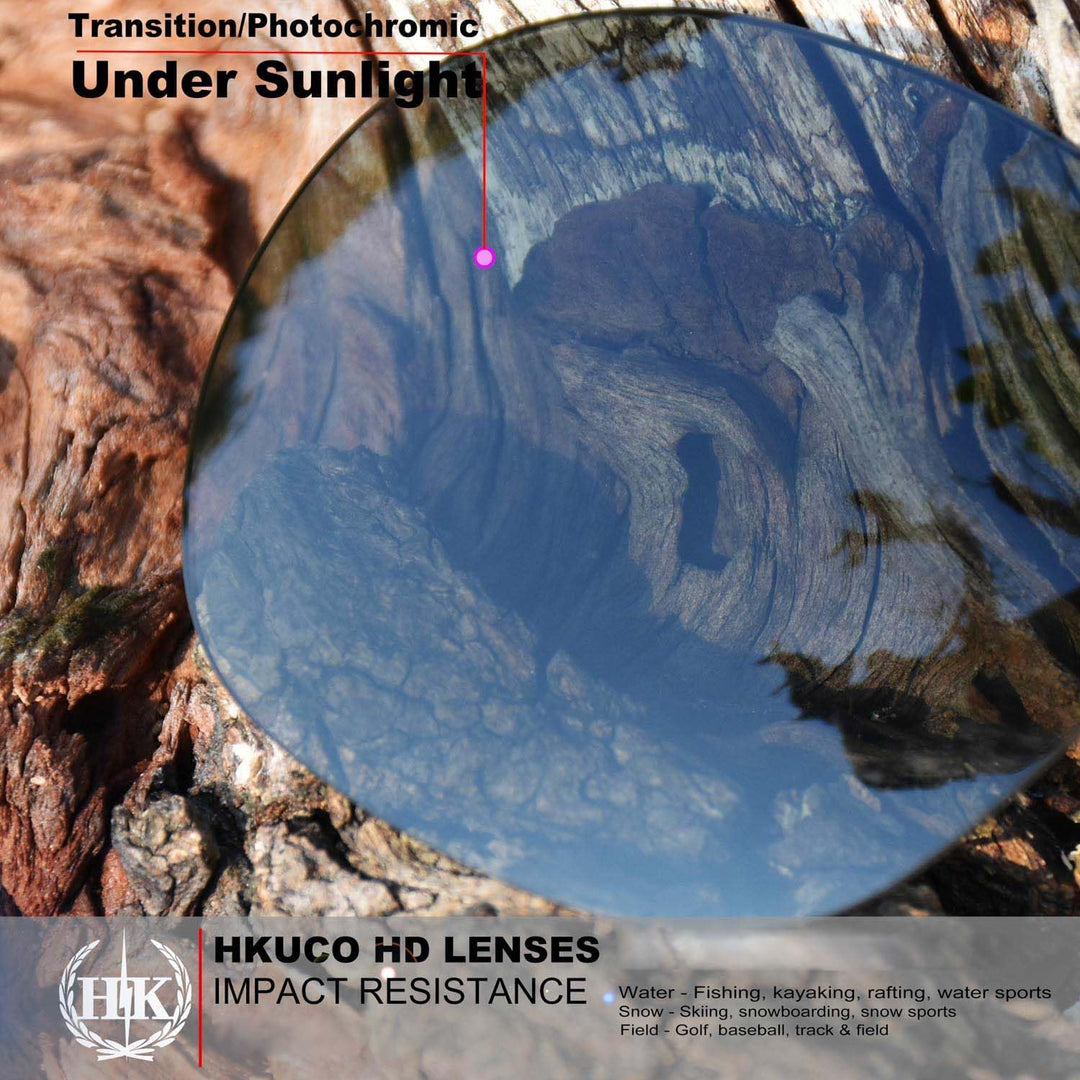 HKUCO Mens Replacement Lenses For Oakley Garage Rock Sunglasses Purple/Transition/Photochromic, Purp