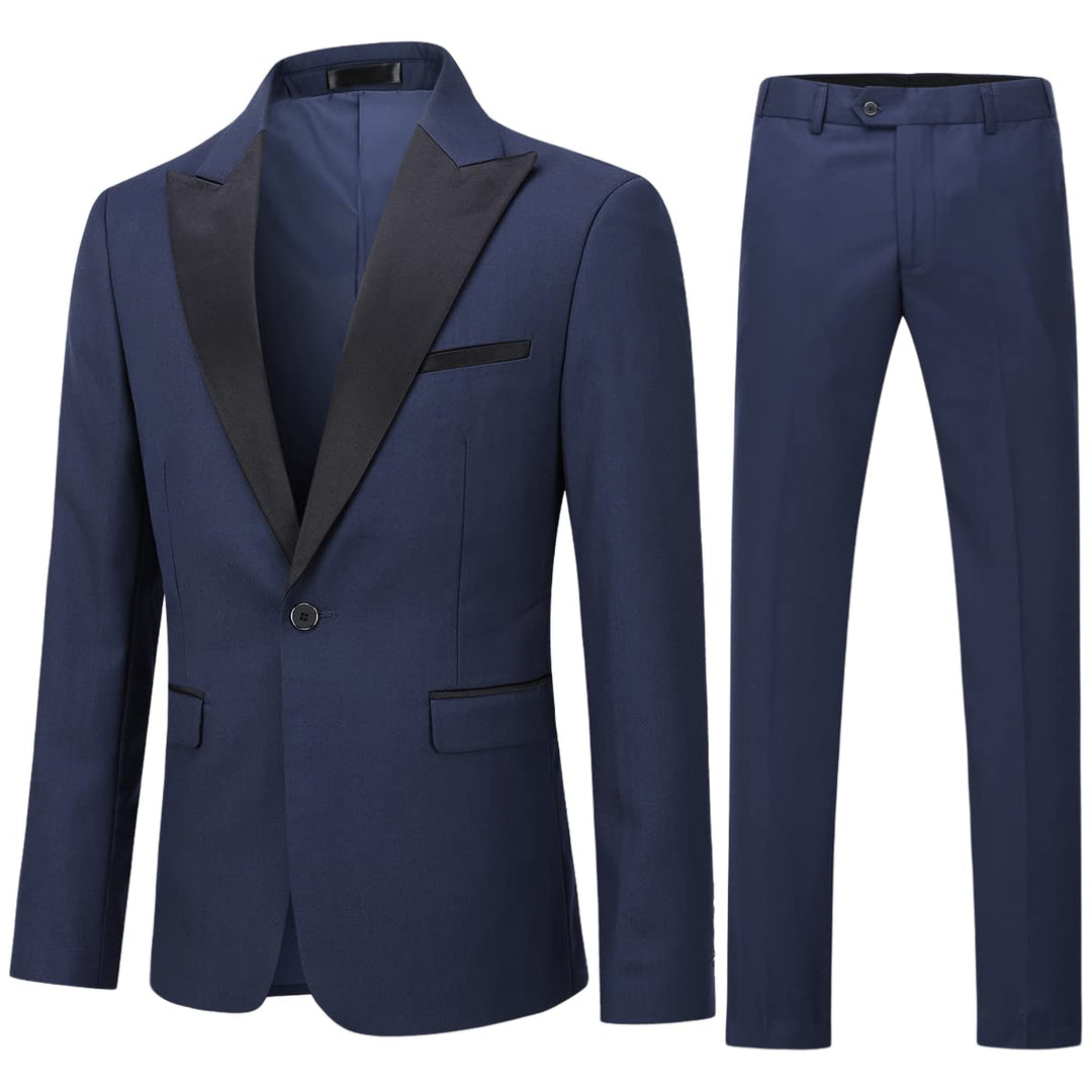 YOUTHUP Anzug Herren 2 Teilig Regular Fit Peak Lapel Anzüge 1 Knopf Hochzeit Herrenazug Hochzeit Sak