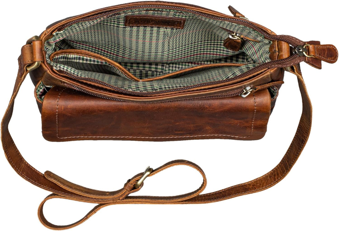 STILORD 'Jodie' Leder Umhängetasche Damen Vintage Handtasche Elegante Ledertasche Crossbody Bag Frau