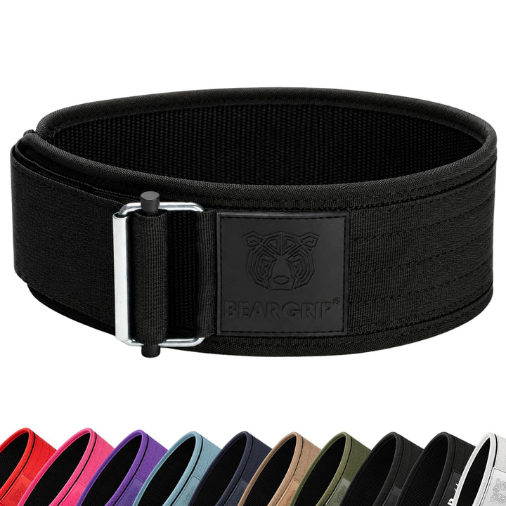 BEAR GRIP - Selbstverriegelnder Gewichthebergürtel, Premium Gewichthebergürtel für Crossfit, Powerli