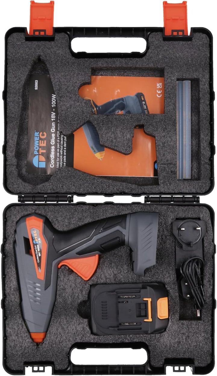 PowerTec 92663 Cordless Glue Gun 18V 100W