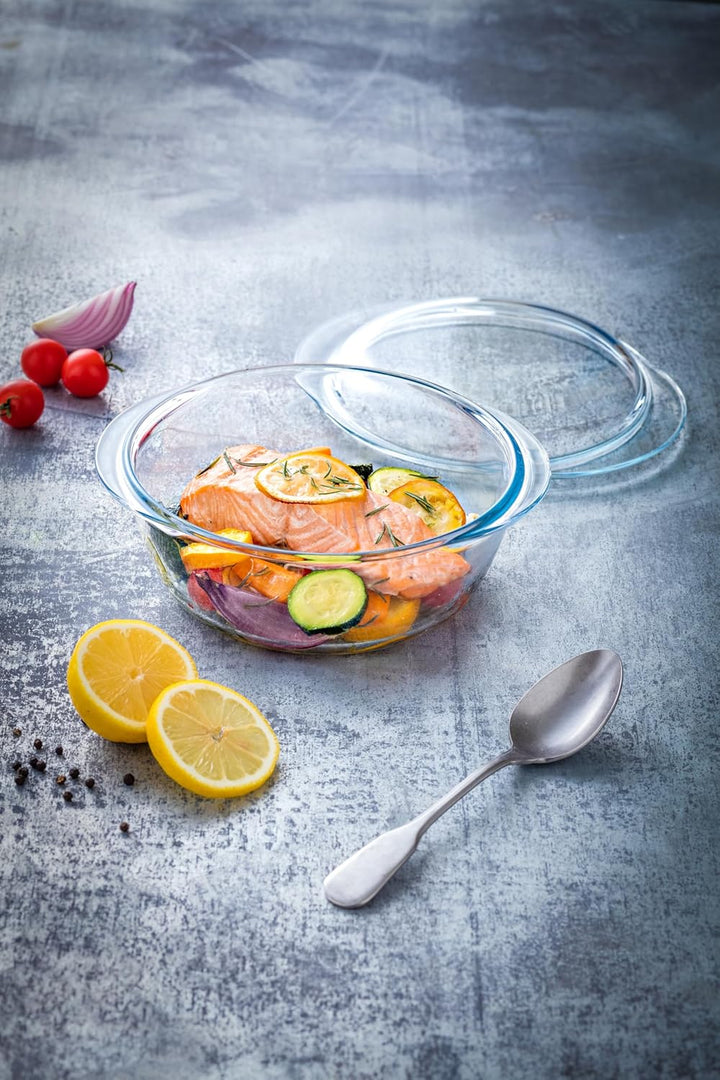 Pyrex® Essential Kochtopf mit Deckel, 27 x 23 cm, 2,3 L + 0,7 L (Deckel), für Mikrowelle, Gefriersch