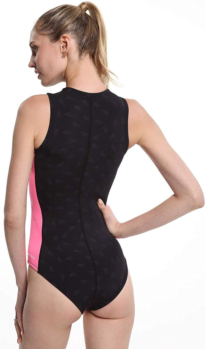 Cressi Termico Long Sleeve Lady Swimsuit Schwarz/Rosa/Weiss XS Standard, Schwarz/Rosa/Weiss XS Stand