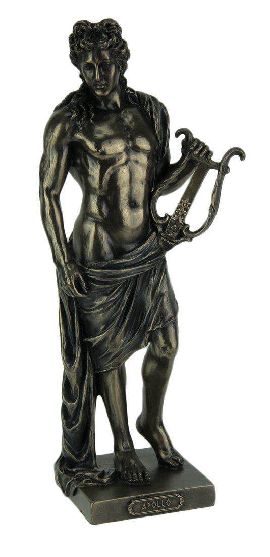 Veronese Design Polyresin Posing griechischer Gott Apollo Holding His Lyra Statue