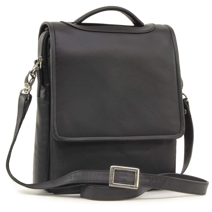 VISCONTI - Leder - Schultertasche - Organizer-Tasche - Kindle/i-Pad - ATLANTIC - (1603) M Schwarz, M