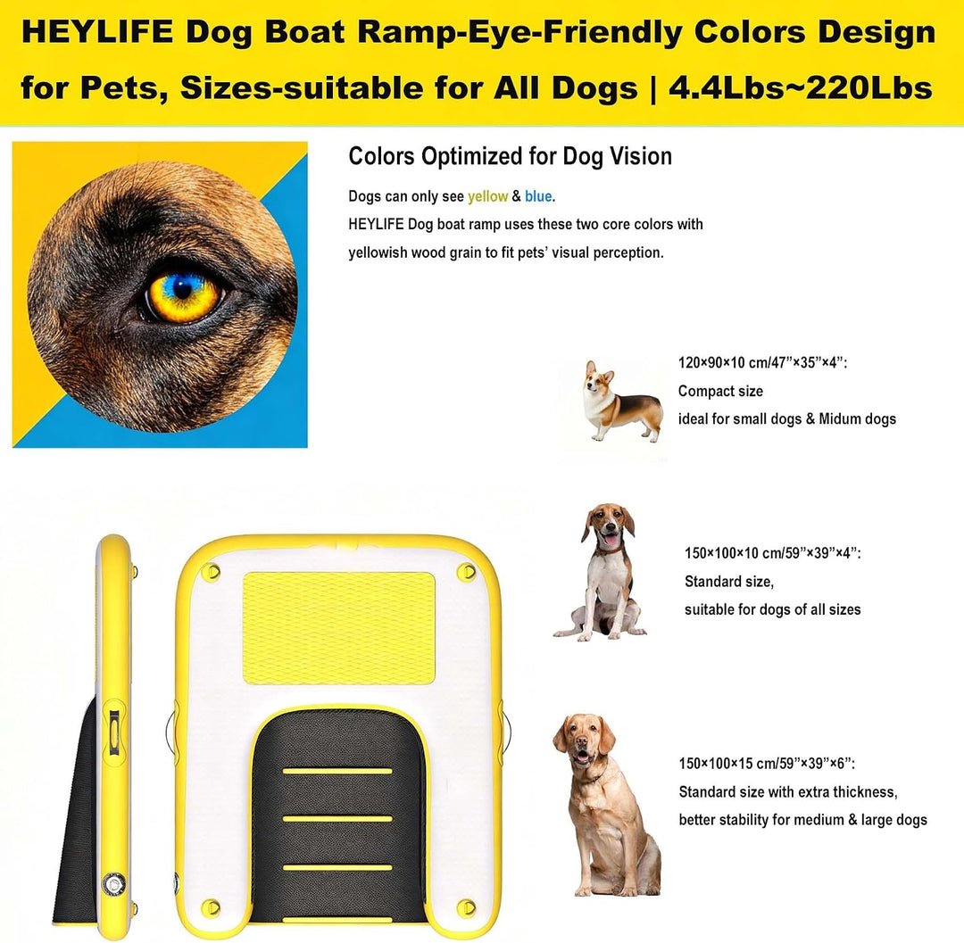 Hunderampe Aufblasbare Hunde Wasserrampe, Hundeboot Rampe Schwimmende Dock Leiter für Pool, Boot, Se