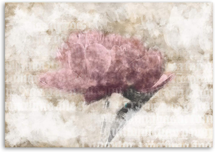 Feeby Wandbilder Blumen Rosen Vintage XXL 90x60 cm 1Teilig Bilder Bild auf Leinwand Leinwandbilder M