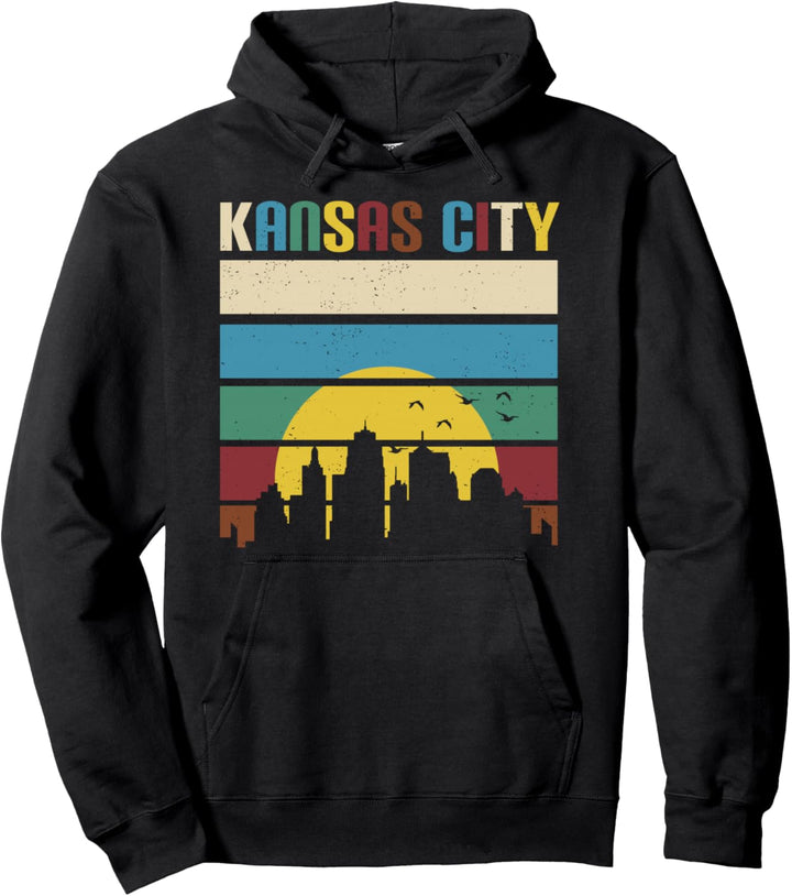 Vintage Kansas City Skyline Geschenkidee Pullover Hoodie