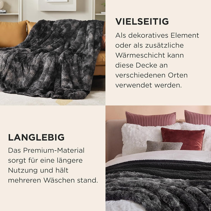 BEDSURE Kuscheldecke - Flauschig Decke, Warm Sherpa Sofadecke, Dicke Felldecke, Couchdecke, Flauschi