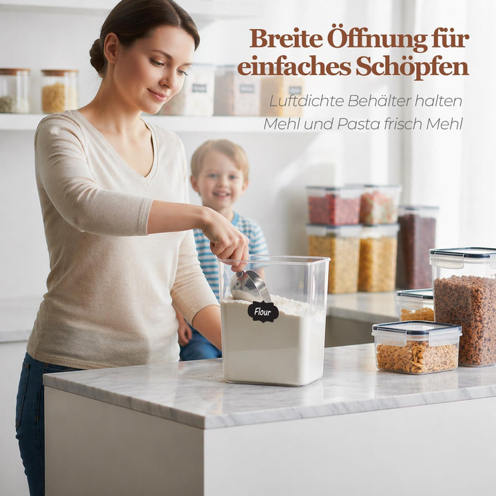 ComSaf Vorratsdosen mit Deckel Luftdicht, 24er Set Vorratsbehälter BPA-Frei | Für Mehl, Pasta und Re
