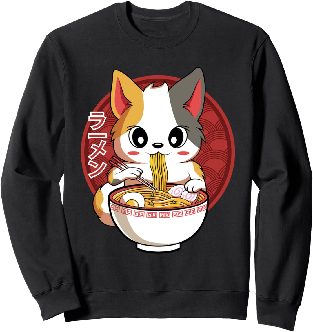 Kawaii Neko Cat Ramen - Japanische Nudeln als Anime Geschenk Sweatshirt