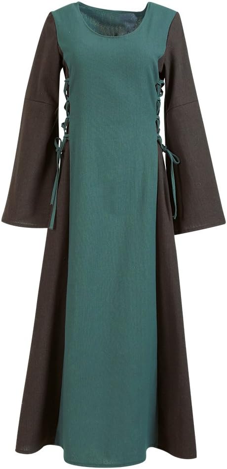 KarnevalsTeufel Mittelalter Maid Damen-Kostüm Mittelalter-Kleid Damen-Outfit grün lang (XL)