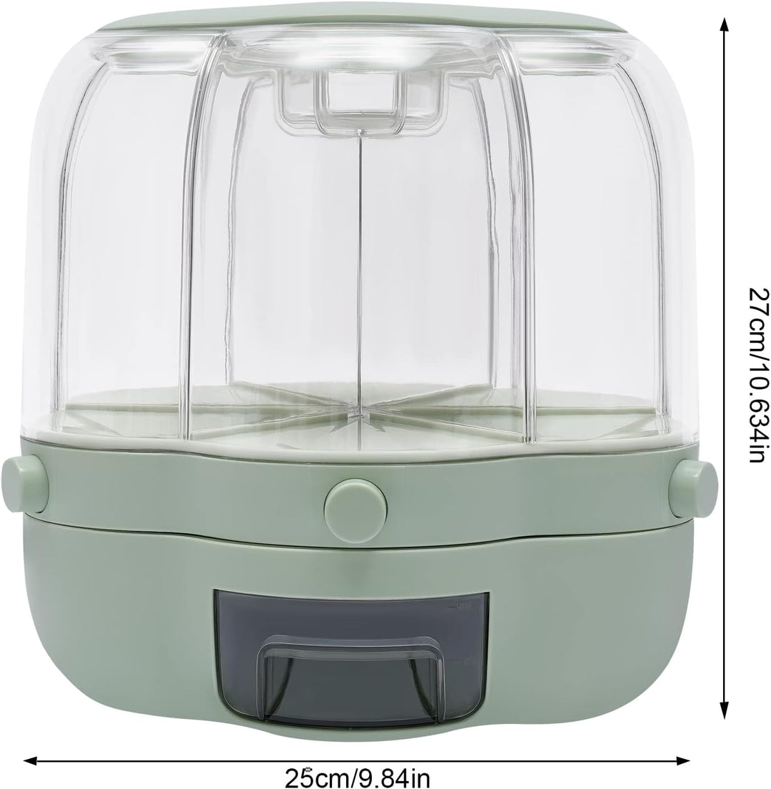 Müslispender Cerealienspender Getreidespender Cornflakes Spender 360 ° Drehbarer Reisspender Mit 6 G