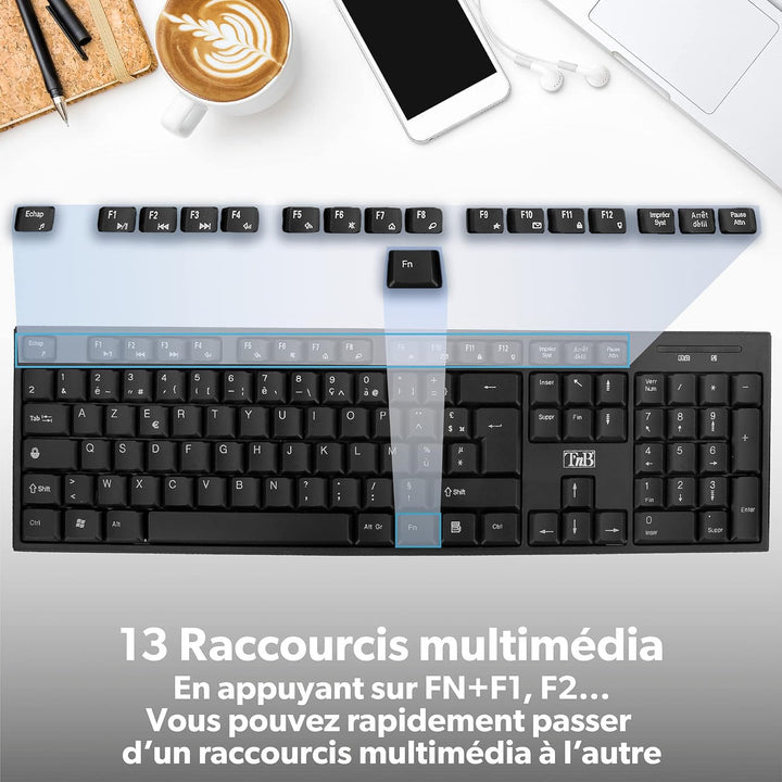 Ensemble Clavier – Souris sans fil T&