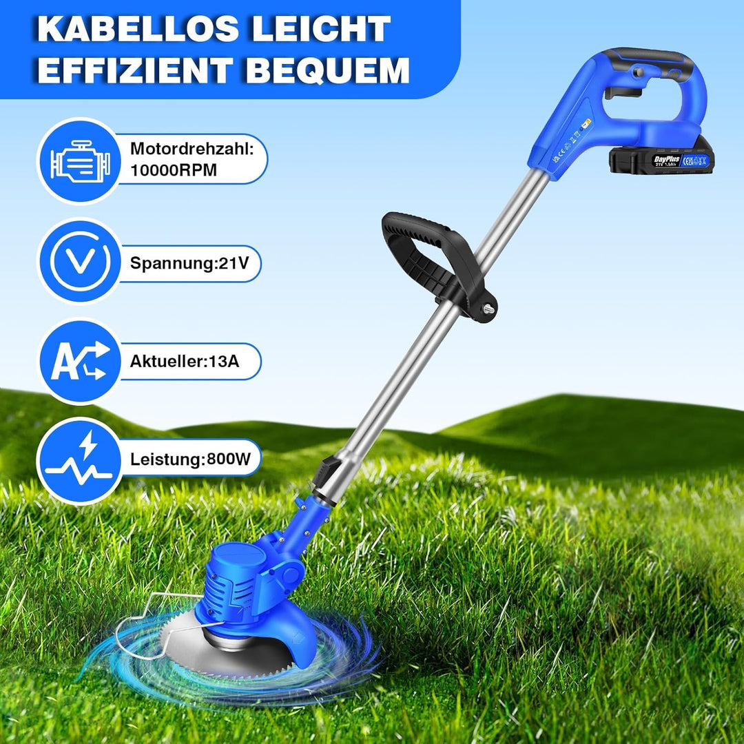 Akku Rasentrimmer mit Akku 21V Freischneider Elektrischer Rasentrimmer Mit Batterien Akku Motorsense