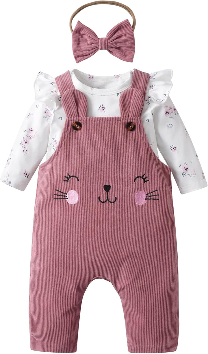Derouetkia Baby Mädchen Kleidung Langarm Floral Tops + Strumpfhosen Cute Outfit Set 3-6 Monate, 3-6