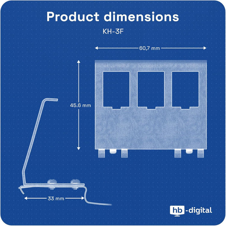 hb-digital Set: 12X CAT.7 Keystone RJ45 Modul + 4X Hutschienenadapter Metall Keystone-Halterung für