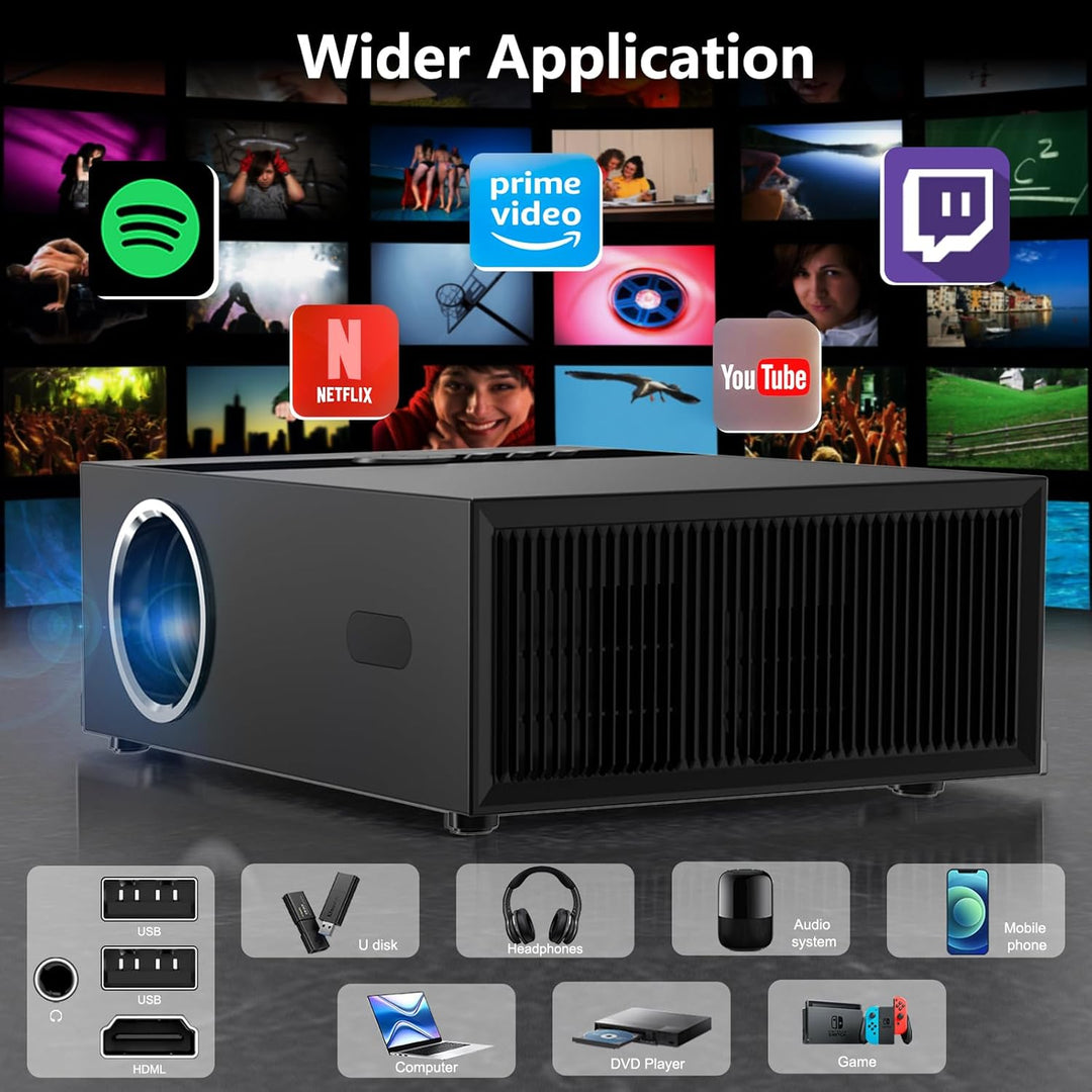 [Google TV &amp; Offizielle Apps] Beamer 4K 8K Unterstützt, Smart Beamer Heimkino 1080P FHD, Autofokus &amp;