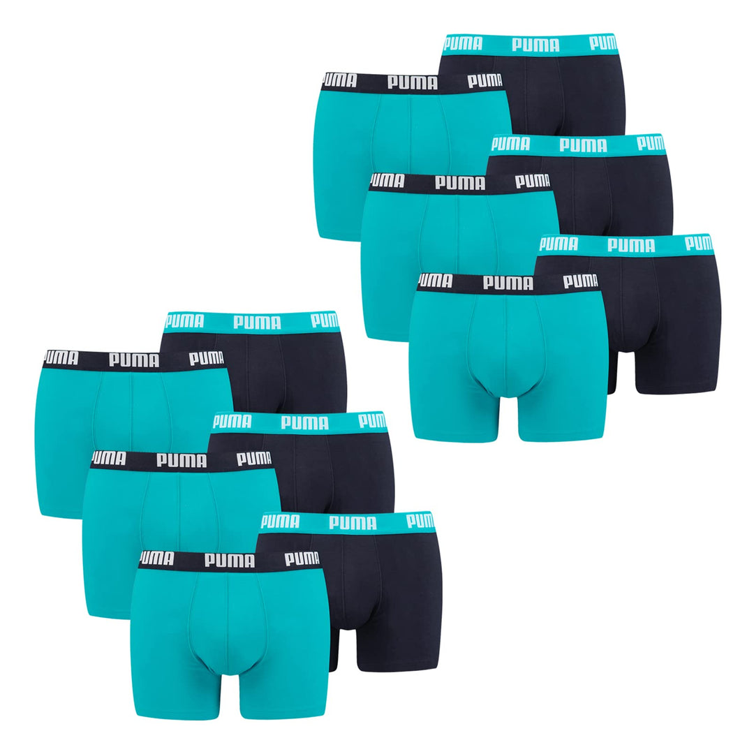 PUMA Herren Basic Boxer Unterwäsche, 796 - Aqua / Blue, S