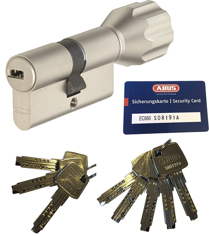 ABUS EC660 ECK660 Profil-Knaufzylinder Länge (a/b) Z40/K50mm (c=90mm) mit 8 Schlüssel, mit Sicherung